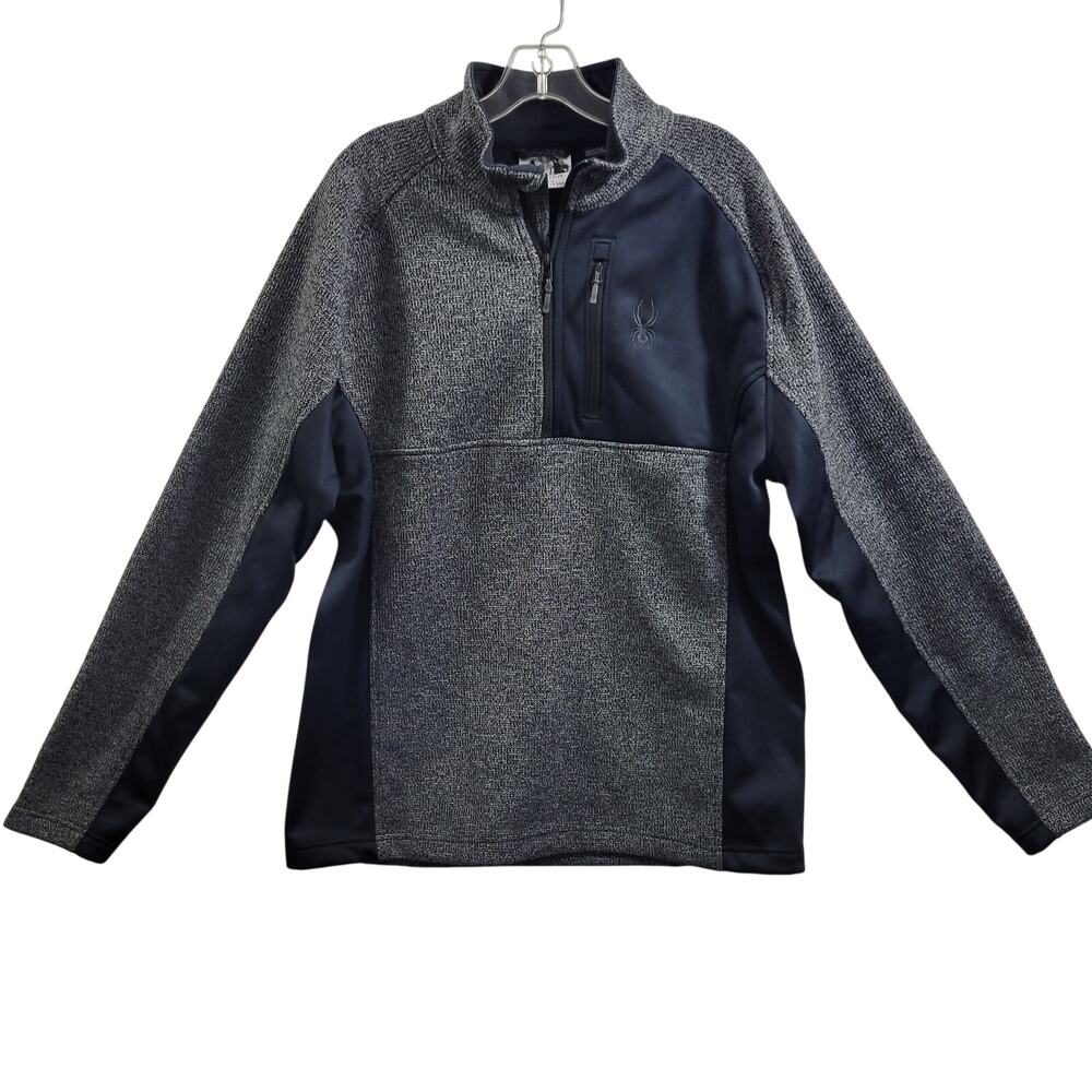 Spyder 1/2 Zip Pullover Gray & Black Top Sweater Size XL 21524-0669